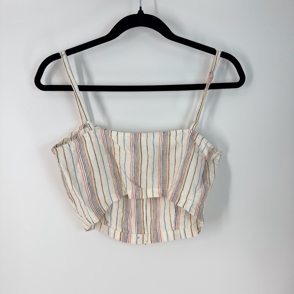 Outer Known Striped Front Button Up Spaghetti Str… - image 3